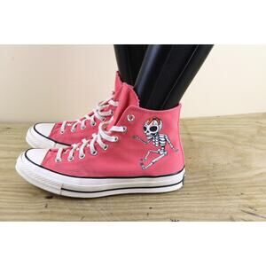 Converse Sneakers Mens 9 Pink 70 Dia de los Muertos High Skelton Skull Athletic